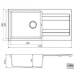 RIVA XL 1B 1D 1000x500 gránit mosogató LIGHT BEIGE GRANMASTER