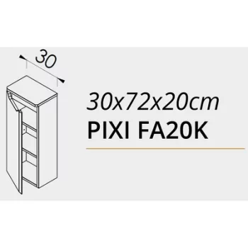   PIXI Fa20k alacsony kiegészítő szekrény fedőlappal TBOSS
